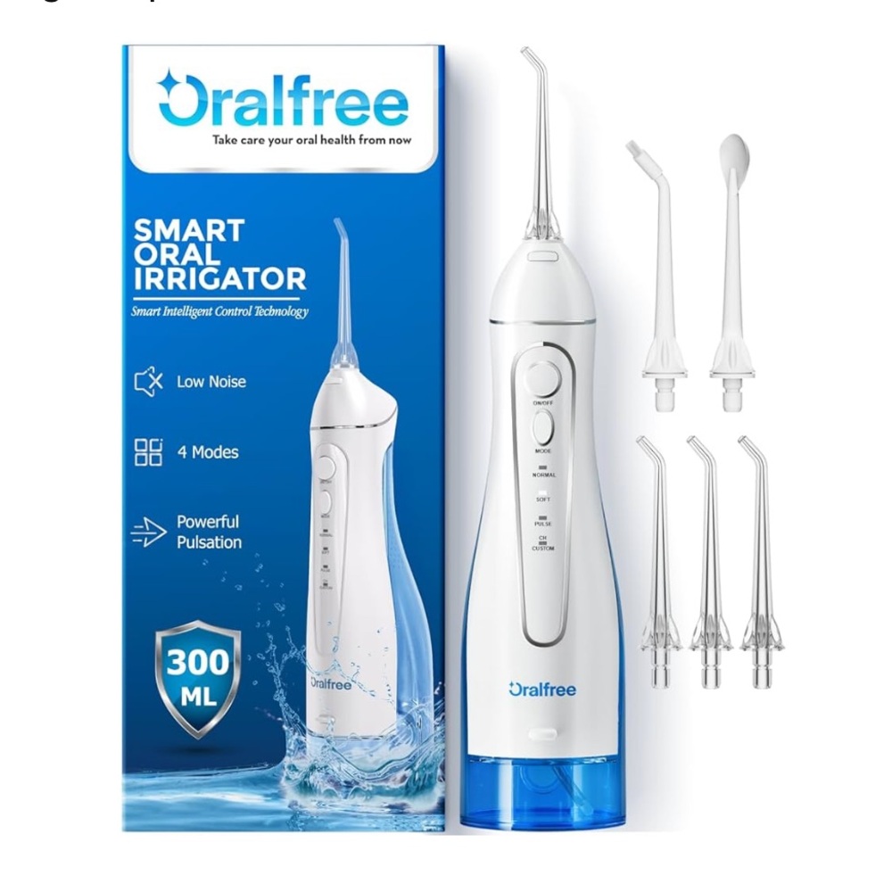 OralFree Water Dental Flosser Cordless for Teeth Cleaning 300ML